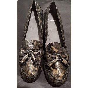 Stuart Weitzman Multicolor Python Embossed Leather Tassel Detail PUMPS Size Wome